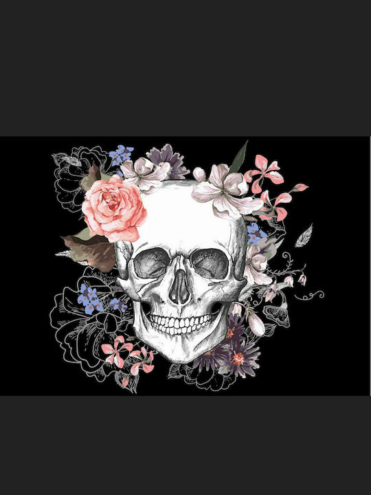 Fototapet de Perete 250x175cm Skull and Flowers Tesatura