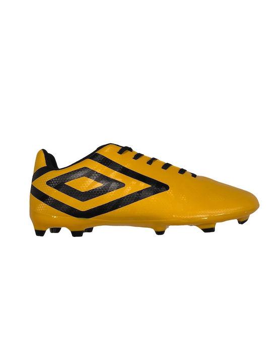 Umbro Velocita VI League Low Football Shoes FG with Cleats Yellow