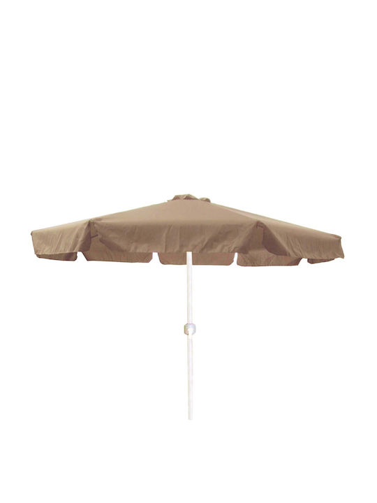 Кръгла Метална Градинска Чадър Taupe Ф2.7м
