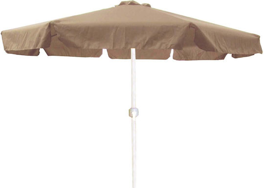 Кръгла Метална Градинска Чадър Taupe Ф2.7м