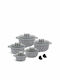 Edenberg Pots Set of Cast Aluminum with Non-stick Coating Grey 10pcs