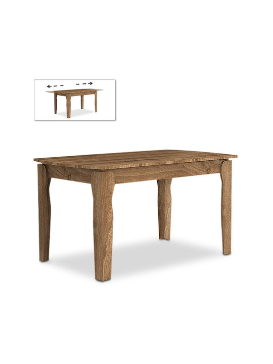 Marlon Kitchen Rectangular Table Extendable Walnut 140(+40)x80x76cm