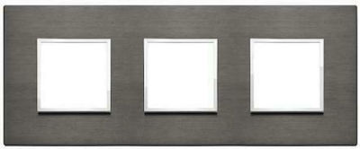 Vimar Eikon Evo Horizontal Switch Frame 3-Slots Gray 21644.03