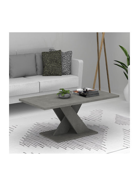 Marcello Rectangular Wooden Coffee Table Ανθρακί L110xW55xH48cm