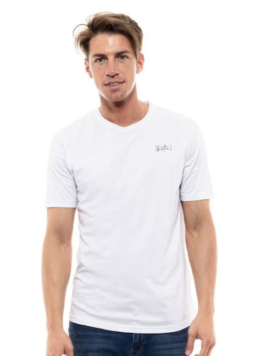 Biston Ανδρικό T-shirt Λευκό με Στάμπα