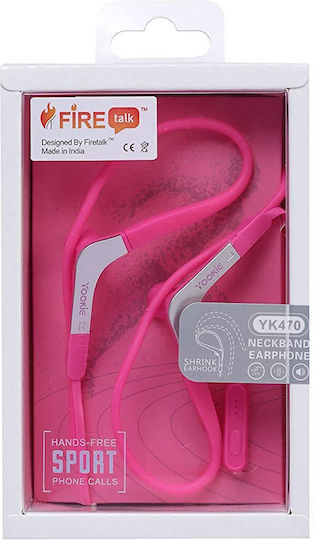 Yookie YK-470 In-ear Handsfree με Βύσμα 3.5mm Ροζ
