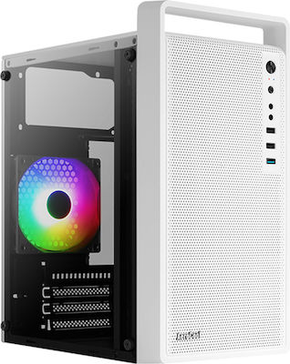 Aerocool CS-109 Gaming Mini-Turm Computergehäuse mit RGB-Beleuchtung Weiß