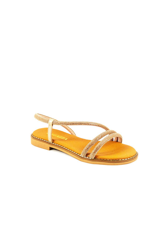 Ragazza Women's Sandals with Strass Gold