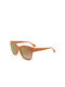 Blumarine Women's Sunglasses with Beige Acetate Frame and Gold Gradient Lenses SBM704 3GHG