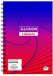 Justnote Spiral Heft Geregelt B5 120 Blätter 4 Themen Illusion Mehrfarbig 1Stück