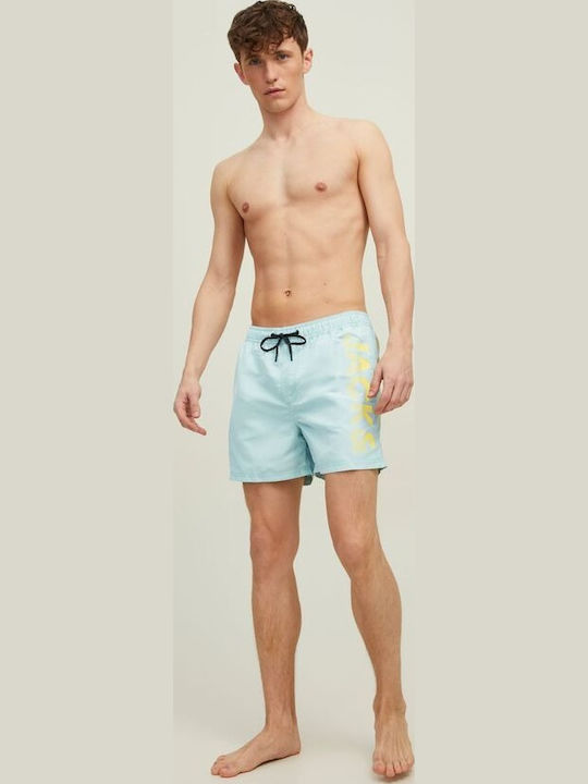 Jack & Jones Мъжки Бански Плувни Шорти Светлосин