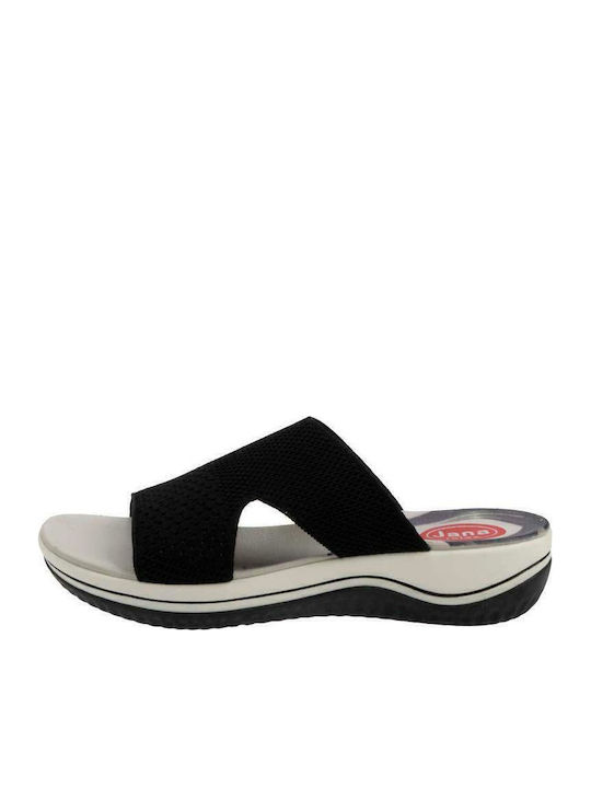 Anatomic Women's Fabric Platform Wedge Sandals Black