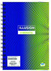 Justnote Spiral Heft Geregelt B5 120 Blätter 4 Themen Illusion Blau 1Stück