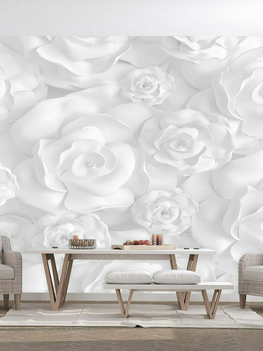 Fototapet de Perete 150x105cm Plaster Flowers Tesatura