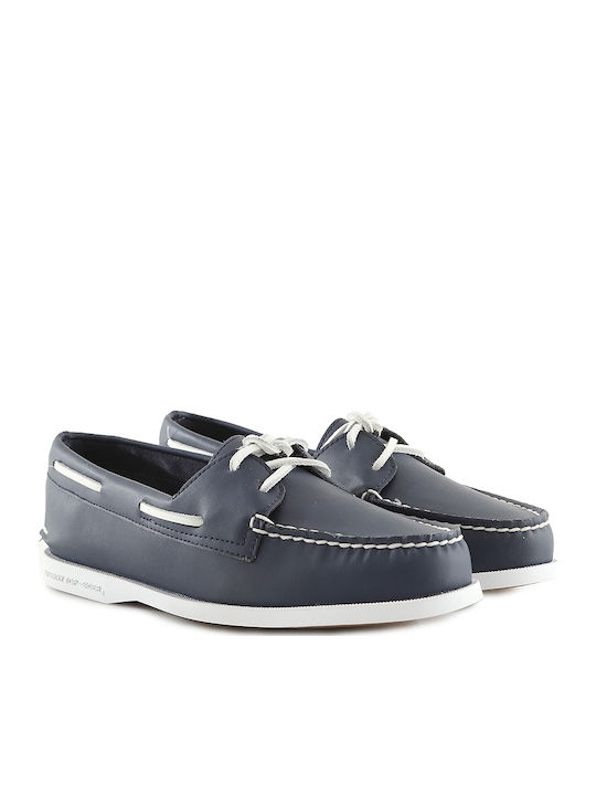 Authentic Original 2-Eye Leder Herren Mokassins Navy Blue