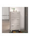 Wooden Shoe Organizer with 3 Shelves White 59.5x35x117cm