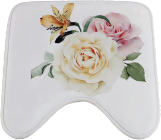 Bathlux Cotton Toilet Bath Mat Roses 10592 45x45cm