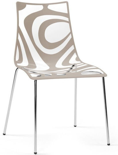 Stuhl Wave Transparent & Sand 55x53x81cm