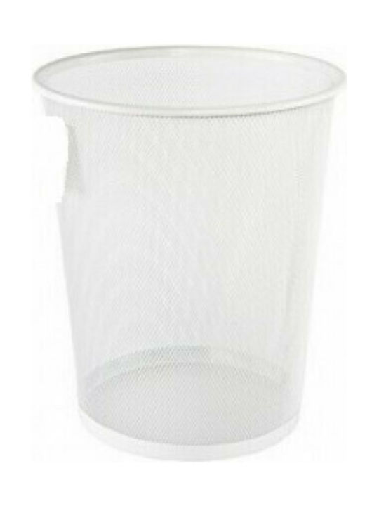 Waste Basket Metallic Mesh 12lt White