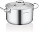 Korkmaz Proline Gastro Stainless Steel Pressure Cooker Capacity 20.4lt with Diameter 36cm and Height 21cm.