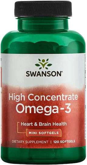 Swanson High Concentrate Omega 3 Ιχθυέλαιο 120 μαλακές κάψουλες