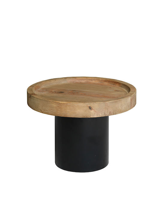 Johan Round Solid Wood Side Table Natural L60xW60xH44cm