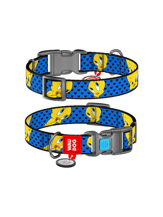 WauDog Looney Tunes Tweety Dog Collar with Smart ID 25mm x 35 - 58cm (Various Designs)