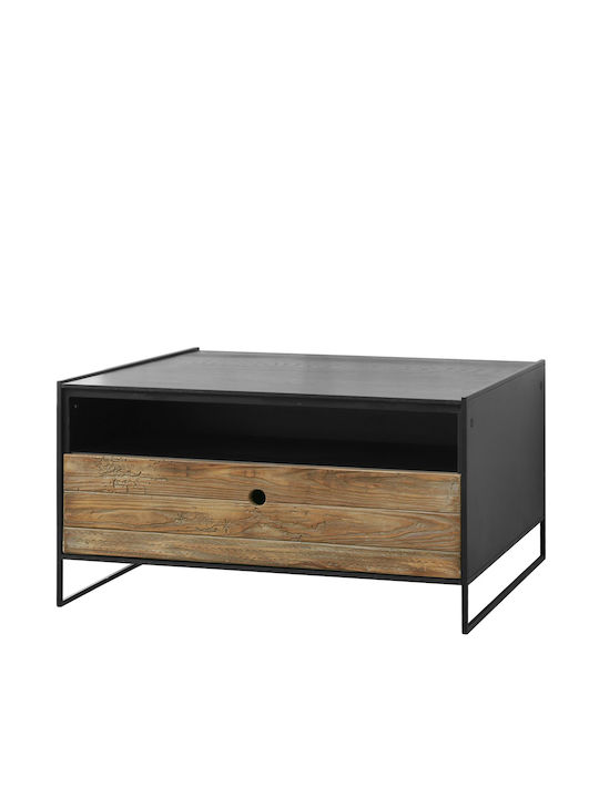Hakon Square Solid Wood Side Table Μαύρο L80xW80xH44cm