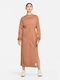 Sportswear Icon Clash Maxi Φόρεμα με Σκίσιμο Καφέ