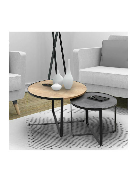 Round Zigon Set Davis Wooden Sonoma / Anthracit...
