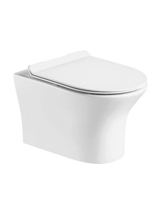 Vinci Cover Wall-Mounted Toilet Rimless with Slim Cover Soft Close White
