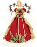 Aca Weihnachtsfigur Stoff Cherub Rot 40x12cm