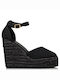 Women's Fabric Platform Espadrilles Black