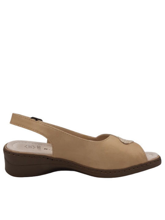 B-Soft Women's Sandals with Ankle Strap Beige
