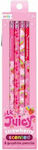 Ooly Lil' Juicy Pencil with Eraser Pink 6pcs