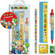 Pyramid International Super Mario 5 Kids Stationery Set with Pencil, Sharpener, Eraser, Pen and Ruler