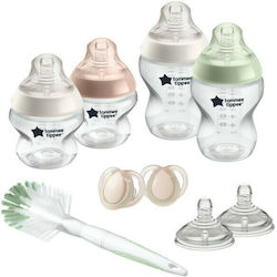 Tommee Tippee Plastic Bottle Set Closer To Nature with Silicone Nipple for 0-6 months 260ml 9pcs