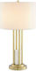 Aca Belize Metal Table Lamp for Socket E27 with White Shade and Gold Base