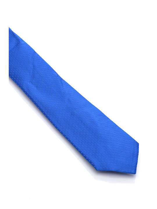 Ανδρική Γραβάτα Συνθετική με Σχέδια σε Μπλε Χρώμα