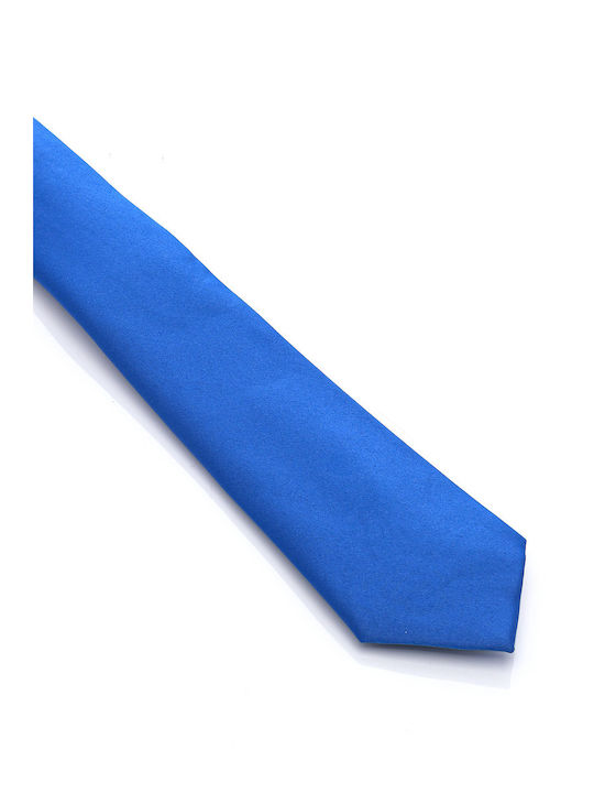 Mcan Ανδρική Γραβάτα Συνθετική Μονόχρωμη σε Μπλε Χρώμα