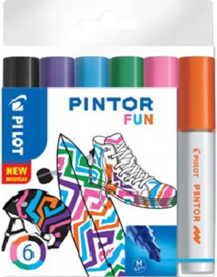 Pilot Paint Pintor Medium Set Marker for Fabric 6Stück