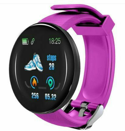 D18 Smartwatch with Heart Rate Monitor (Purple)