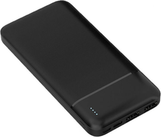 Platinet PMPB10W705B Power Bank 10000mAh με 2 Θύρες USB-A και Θύρα USB-C Μαύρο