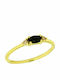 Verita Ring with Zircon made of Silver Gold Plated