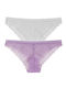 Dorina Caia Women's Slip 2Pack with Lace White/Lilac