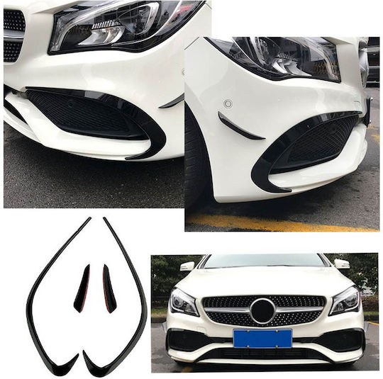 Carner Spoiler Car Sideways Front Bumper Spoilers 2pcs Compatible with Mercedes-Benz CLA Class W117 2016-2019 Facelift AMG Black Glossy