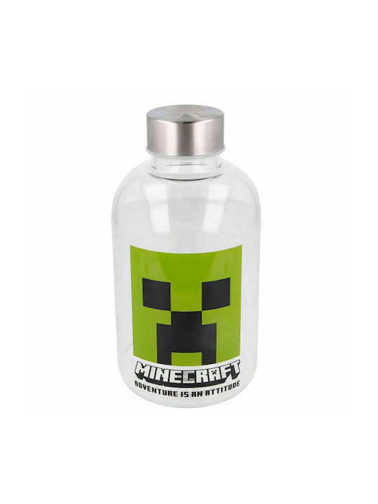 Stor Minecraft Μπουκάλι Νερού Γυάλινο με Βιδωτό Καπάκι Πράσινο 620ml