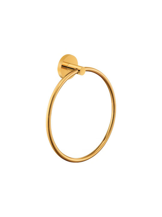Sanco Ergon Single Wall-Mounted Bathroom Ring Gold