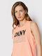 DKNY Women's Athletic Blouse Sleeveless Orange