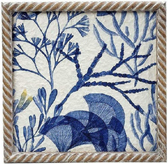 Espiel Διακοσμητικό Τοίχου Seaworld Μπλε από Ξύλο 32x3.8x32cm